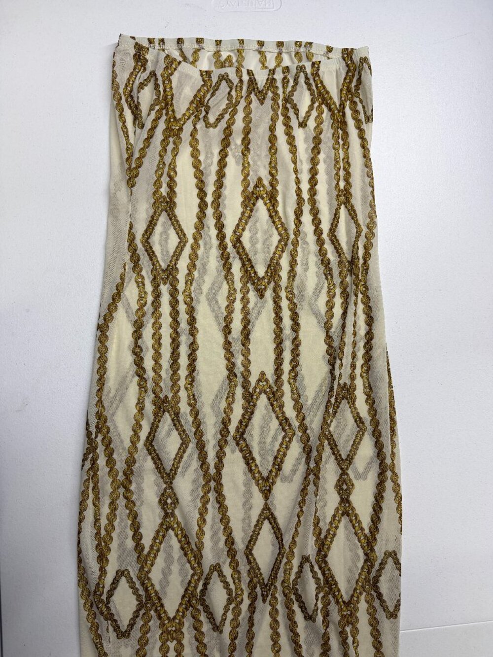 The Curve by Judani 1X Sheer Mesh Chain Print Maxi Skirt Swim Cover Up